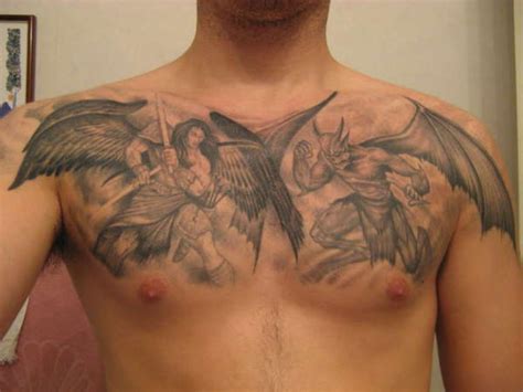 angel vs demon tattoo|female angel and devil tattoos.